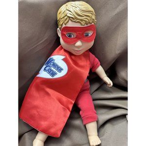 Wonder Crew Superhero Buddy‎ Boy Doll  Mask Cape  Lt Brown Hair 16" 2016